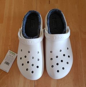White Fuzzy Crocs